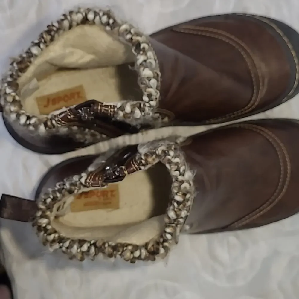 JSPORT by Jambu Darcie Boot WMS 9.5M  Brown Fall & Winter Faux Fur